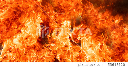Fire flames on Abstract art black background Fire flames on Abstract art black background 53618620