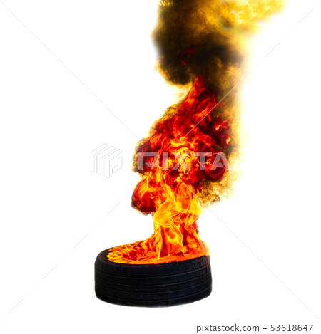 Fire flames on Abstract art black background Fire flames on Abstract art black background 53618647