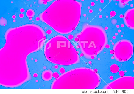 Colourful oil ink bubbles and drops. Abstract template mixed texture background. Wallpaper pattern. 53619001