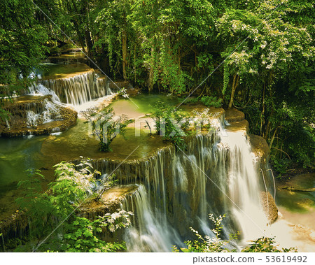 Huai Mae Khamin Waterfall in Thailand Huai Mae Khamin Waterfall in Thailand 53619492