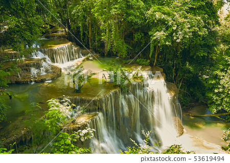 Huai Mae Khamin Waterfall in Thailand Huai Mae Khamin Waterfall in Thailand 53619494