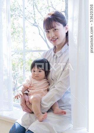 Parents sitting on the window side 53620308
