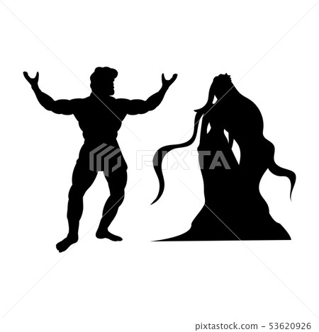 Heracles Naiad nymph silhouette mythology fantasy 53620926