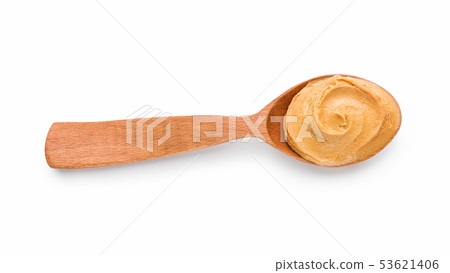 spoon of peanut butter Stock Photo