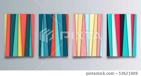 Set of abstract background with colored stripes - Set of abstract background with colored stripes - 53621989