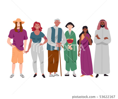 Group of diverse multi-ethnic people standing together. 53622167