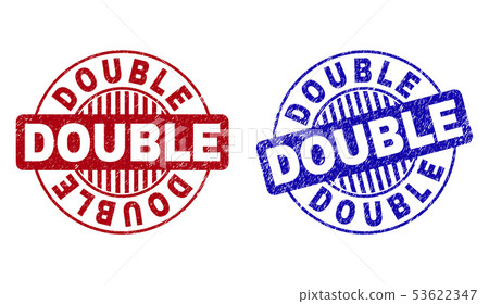 Grunge DOUBLE Textured Round Stamp Seals 53622347