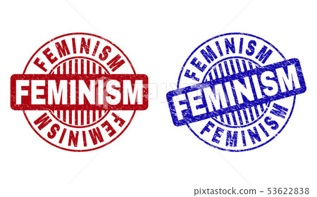 Grunge FEMINISM Textured Round Stamp Seals Grunge FEMINISM Textured Round Stamp Seals 53622838