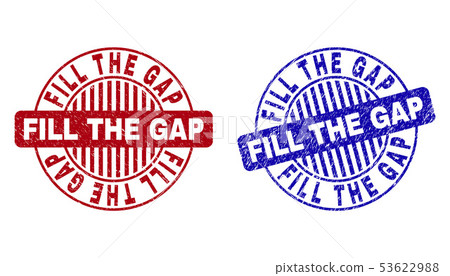 Grunge FILL THE GAP Textured Round Watermarks 53622988