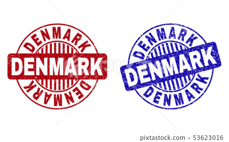 Grunge DENMARK Textured Round Stamp Seals 53623016