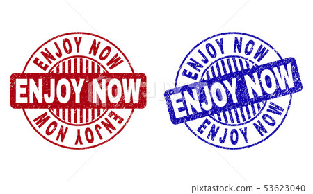 Grunge ENJOY NOW Scratched Round Watermarks 53623040