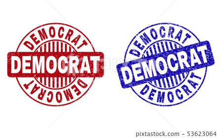 Grunge DEMOCRAT Textured Round Stamp Seals - Stock Illustration ...