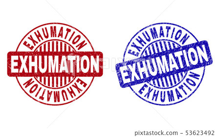 Grunge EXHUMATION Scratched Round Watermarks 53623492
