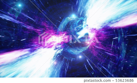 Travel through a wormhole through time and space filled with millions of stars and nebulae. Wormhole 53623686