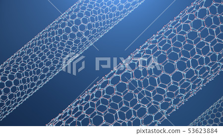 3d Illustration structure of the graphene tube, abstract nanotechnology hexagonal geometric form 3d Illustration structure of the graphene tube, abstract nanotechnology hexagonal geometric form 53623884