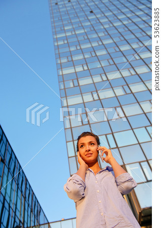 business, communication, technology and people concept - young smiling african american business, communication, technology and people concept - young smiling african american 53623885