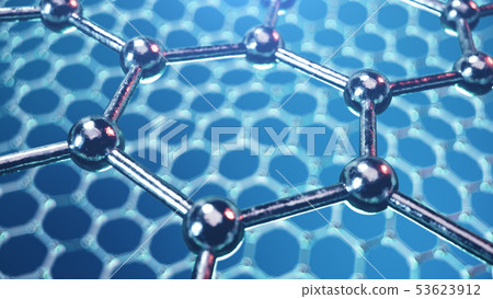 3d Illustration structure of the graphene or carbon surface, abstract nanotechnology hexagonal 3d Illustration structure of the graphene or carbon surface, abstract nanotechnology hexagonal 53623912