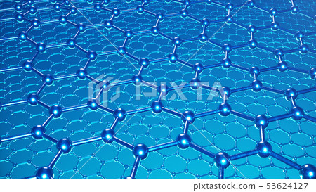 3d Illustration structure of the graphene or carbon surface, abstract nanotechnology hexagonal 3d Illustration structure of the graphene or carbon surface, abstract nanotechnology hexagonal 53624127