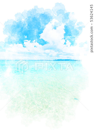 海灘水彩島在沖繩島Waterjima 海灘水彩島在沖繩島Waterjima 53624145