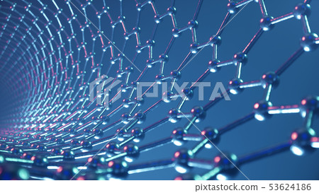 3d Illustration structure of the graphene tube, abstract nanotechnology hexagonal geometric form 3d Illustration structure of the graphene tube, abstract nanotechnology hexagonal geometric form 53624186