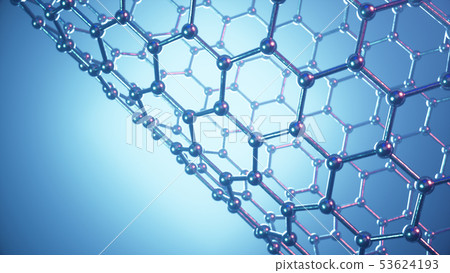 3d Illustration structure of the graphene tube, abstract nanotechnology hexagonal geometric form 3d Illustration structure of the graphene tube, abstract nanotechnology hexagonal geometric form 53624193