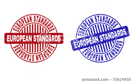 Grunge EUROPEAN STANDARDS Scratched Round Stamps Grunge EUROPEAN STANDARDS Scratched Round Stamps 53624930