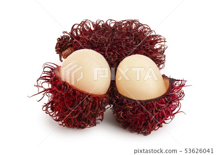 rambutan isolated on white background. Tropical fruit. Nephelium lappaceum rambutan isolated on white background. Tropical fruit. Nephelium lappaceum 53626041