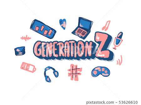 Generation z poster. Vector concept text and decor 53626610