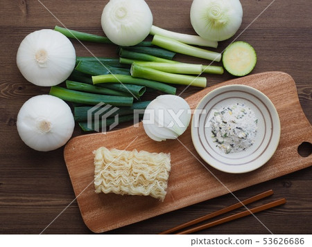 Asian food rice noodles and vegetables Asian food rice noodles and vegetables 53626686