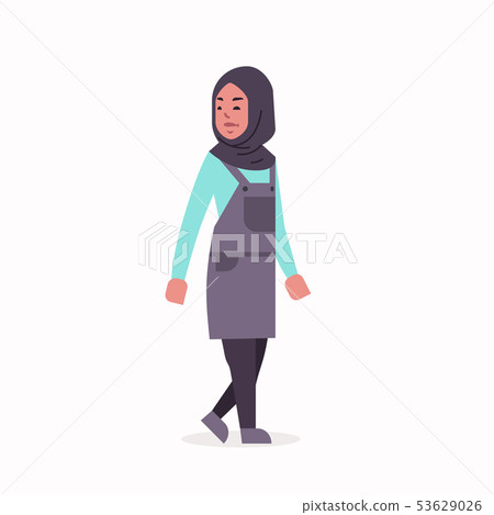arabic woman in hijab arab girl wearing headscarf traditional clothes standing pose arabian female 53629026