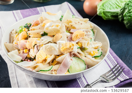 Macaroni salad with ham and other 53629587