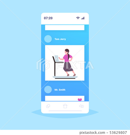 businesswoman using laptop running on treadmill business woman workout hard working concept businesswoman using laptop running on treadmill business woman workout hard working concept 53629807
