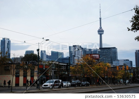 Going the Maple Route, looking at CN Tower from Toronto Chinatown Going the Maple Route, looking at CN Tower from Toronto Chinatown 53630575
