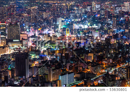 «大阪府»大阪市中心城市·城市夜景 53630801