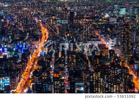 "Osaka Prefecture" apartment lined · city night view 53631092