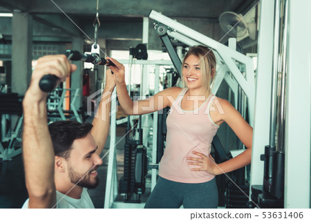 Portrait of Couple Love in Fitness Training Portrait of Couple Love in Fitness Training 53631406
