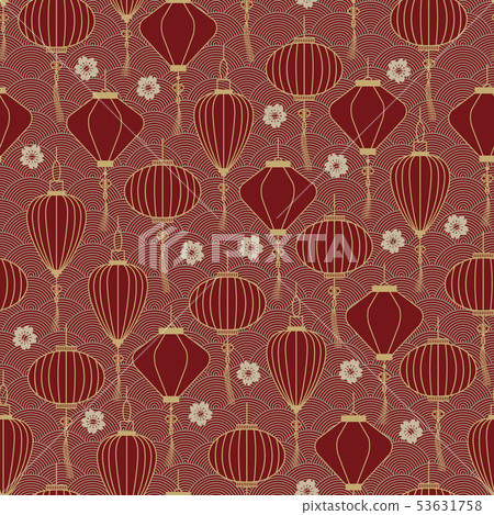 Chinese Traditional Lanterns Seamless Pattern on Chinese Traditional Lanterns Seamless Pattern on 53631758
