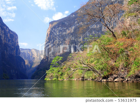 Beautiful rocks and Grijalva river inside Sumidero Beautiful rocks and Grijalva river inside Sumidero 53631975