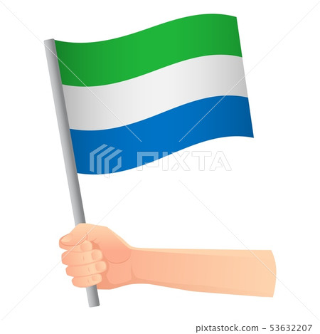sierra leone flag in hand sierra leone flag in hand 53632207