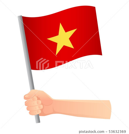 Vietnam flag in hand 53632369