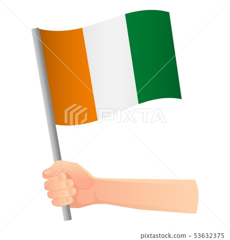 cote d'ivoire - Ivory Coast flag in hand 53632375