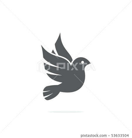 Dove icon on white background 53633504