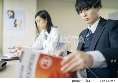 High school student study cram school prep school 53633867