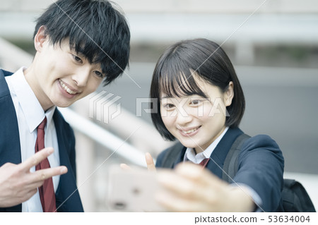 High school students attending school High school students attending school 53634004