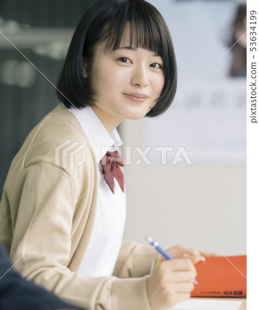 High school student study cram school prep school 53634199