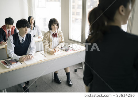 High school student study cram school prep school 53634286