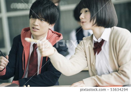 High school student study cram school prep school 53634294