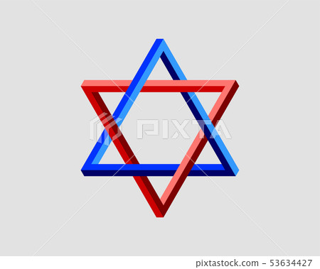 Jewish Star of David icon. Vector six pointed 53634427
