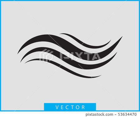 Waves vector design. Water wave icon. Wavy lines Waves vector design. Water wave icon. Wavy lines 53634470