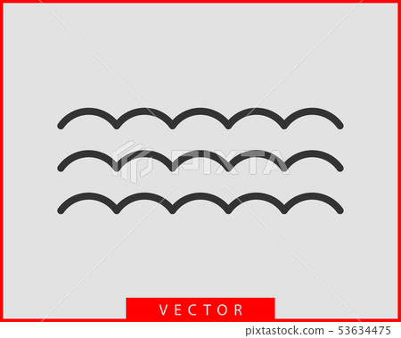 Waves vector design. Water wave icon. Wavy lines Waves vector design. Water wave icon. Wavy lines 53634475